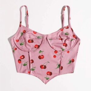 Seam Front Asymmetrical Hem Cherry Print
Cami Top